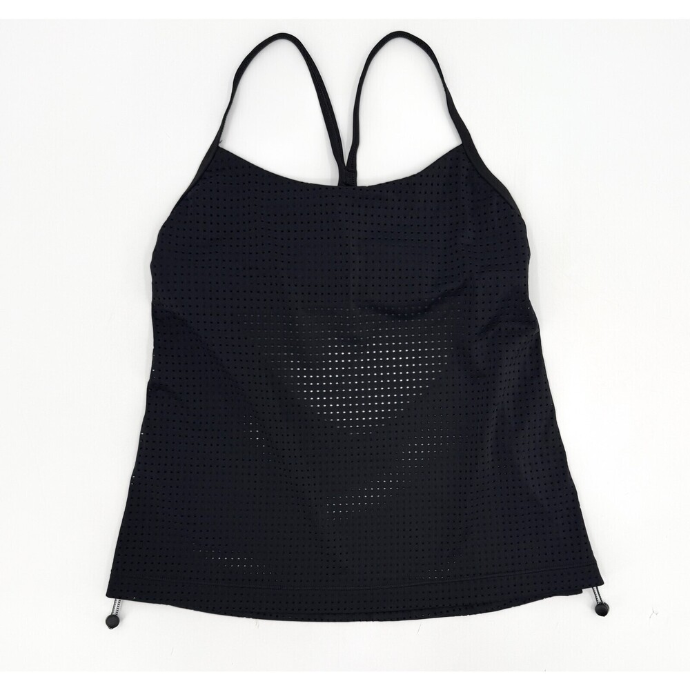 Nike Tankini Swimsuit Top Womens Medium Perforated Adjustable Athletic Swim